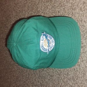 Duckster Turnbull Bay Golf Course Green w/Cord Leather Strapback Hat Made in USA